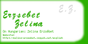erzsebet zelina business card